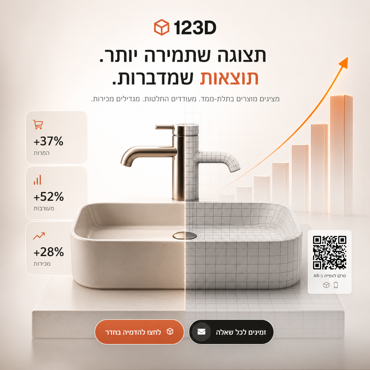 דגמי תלת מימד לסניטריה והמחשת שיפור במכירות